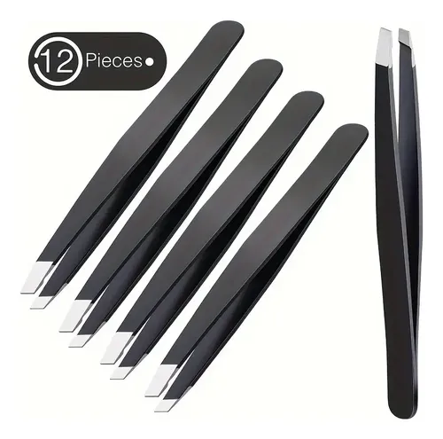 Pinzas Depilatorias De Acero Inoxidable Para Cejas Sx, 12 Un