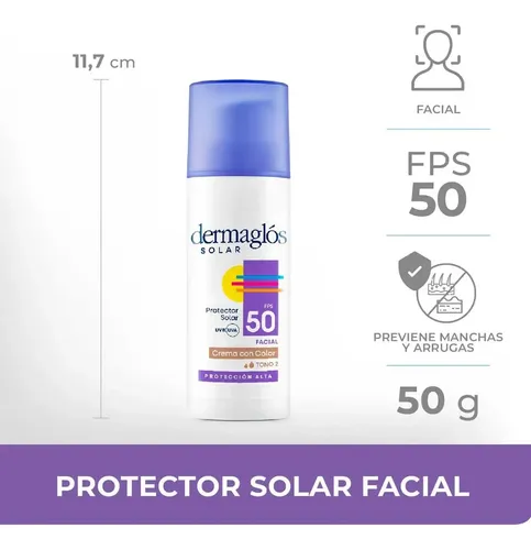 Pack X2 Dermaglos Fps50 50g Dermo Tono Medio