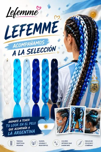 Kanekalon Extension Pelo Termico Trenza Argentina 60cm Lfme