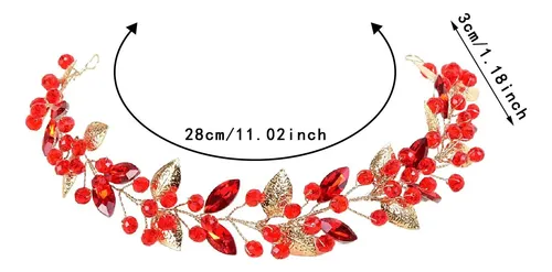 Enredadera Para El Cabello De Novia, Piezas Para El Rojo