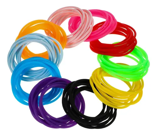 Cinturones De Silicona Multicolores Para El Cabello Para Niñ Color Mixing