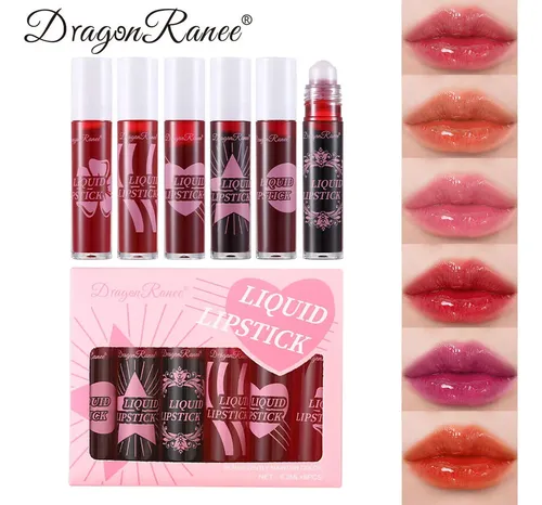 Set De 6 Labiales Hidratantes Con Brillo Dragon Ranee