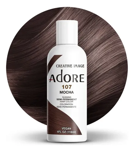 Tinte Para El Cabello Adore 107 Moca, Vegano, Sin Amoniaco,  4 Castaño