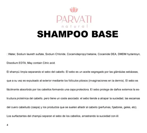 Base Shampoo Capilar 1 Litro Uso Comsetico