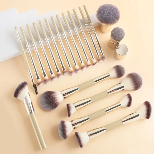 Set De 20 Brochas De Maquillaje Multifuncionales Y 1 Bolsa D