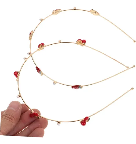 2 Piezas Diademas De Fresa Diademas De Metal Para El Cabello