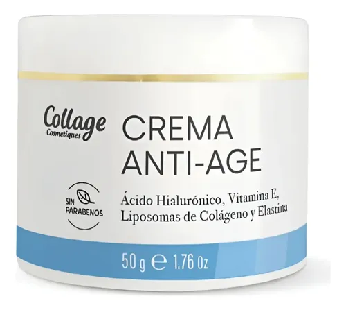 Crema Antiage Con Hialurónico Vit E Colágeno 50g Collage