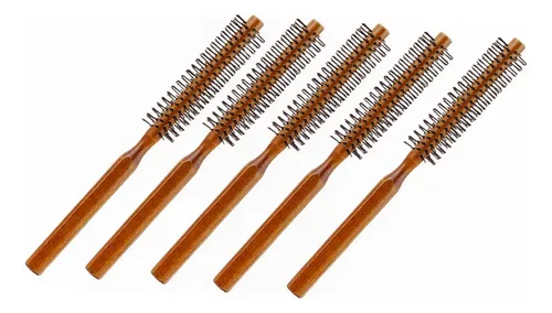 5 × Mini Cepillo Redondo De Madera, Peine For El Cabello