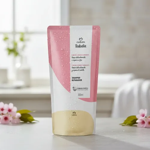 Repuesto Shampoo Reparador Natura Tododia Flor De Cereza Y Aguacate 300 Ml