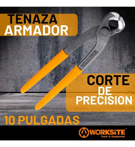 Tenaza 10 Pulgadas Armador Medio Corte Cromo Vanadio Worksite 250 Mm