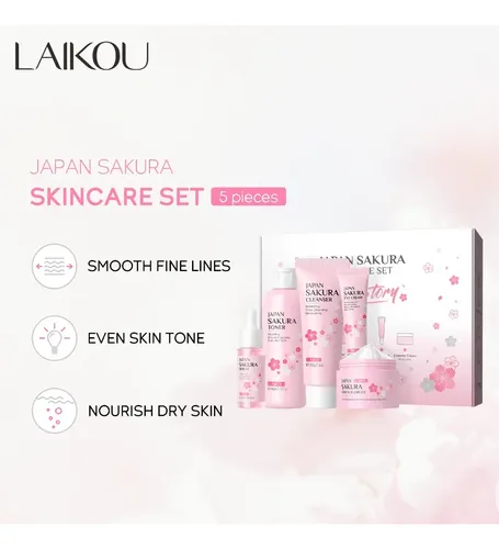 Set De Cuidado Facial Laikou Sakura Rejuvenecedor