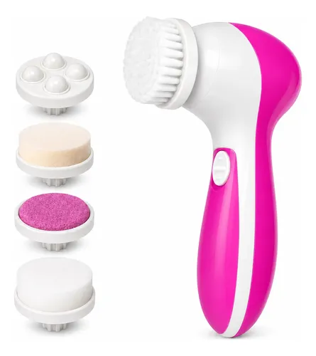 Cepillo Limpiador Facial Masajeador Exfoliante 5 En 1 Suave