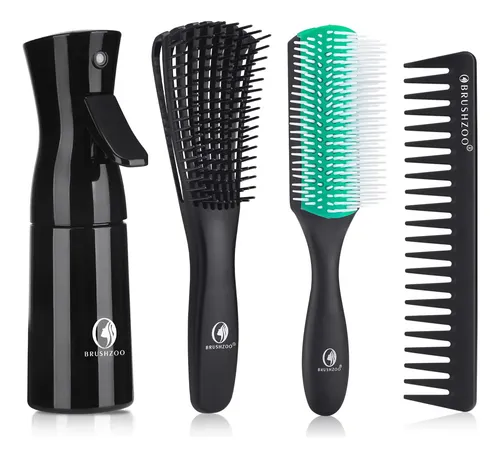 Set De Cepillos Para Cabello Brushzoo Desenredante Con Spray