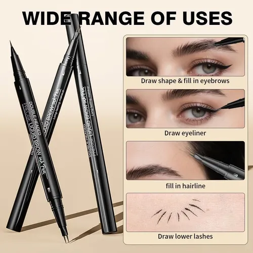 Lápiz De Cejas 2 En 1 W3w Microblading Negro