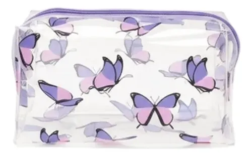 Neceser De Maquillaje Estilo Coreano Morado Pvc, Impermeable
