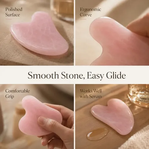 Piedra Gua Sha Cuarzo Rosa Facial Y Corporal