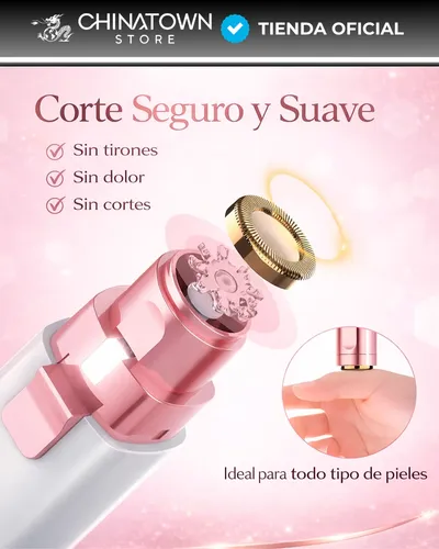 Depilador Facial Vello Corporal Luz Recargable 2 En 1 Mujer