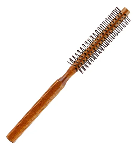 4 × Mini Cepillo Redondo De Madera, Peine For El Cabello