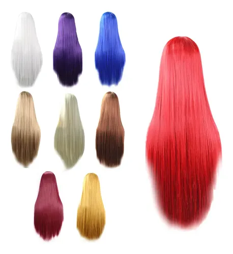 Peluca De Pelo Largo Y Liso De R2premium-anime Para Cosplay, Blanco
