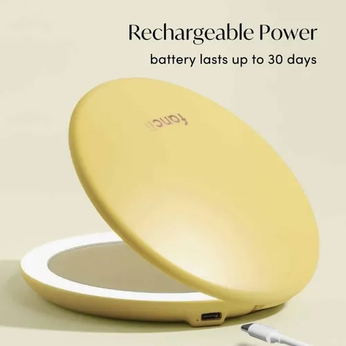 Espejo De Maquillaje Fancii Con Luz Led 10x Recargable Oro
