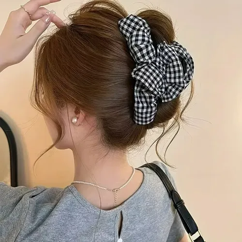 Accesorio De Cabello Vintage A Cuadros Para Mujer A