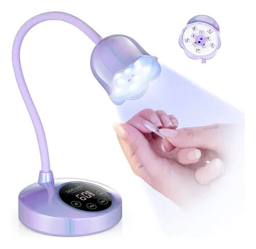 Lámpara Led Uñas Profesional Uv 30w Inalámbrica Morada