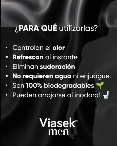 Kit X3 Toallitas Viasek Men Higiene Intima X16un