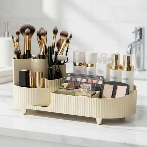 Organizador Maquillaje Porta Cosmético Y Brochas Make Up