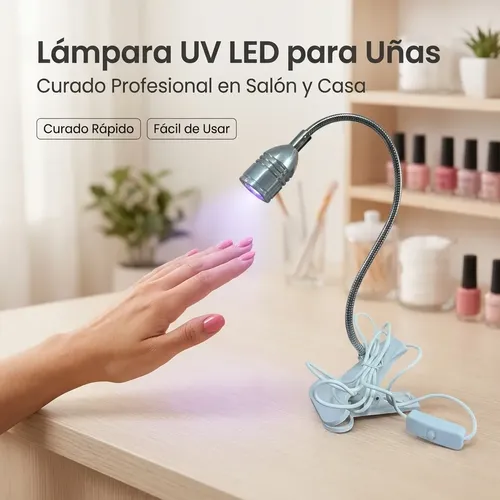 Lámpara Led Uv Secador De Uñas Flexible Con Broche