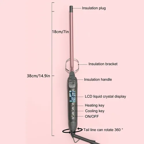 Rizador De Pelo Pequeño De 9 Mm, Tenazas Para Rizar, 80  -2 Rose Gold