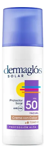 Dermaglós Protector Solar Fps50 Facial Crema Color Medio