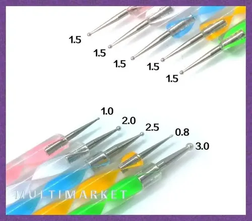 Kit Set De 5 Punteros Dotting Tool -nail Art Decoracion Uñas