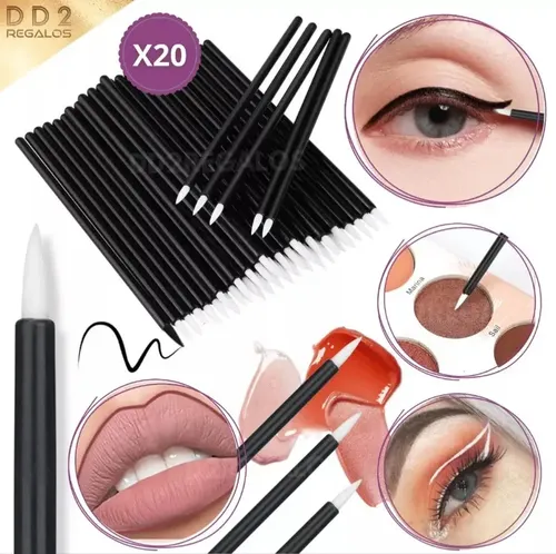 Pincel Liner Descartable Para Labios Y Ojos Maquillaje X20u