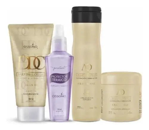 Combo Shampoo Máscara P Térmico C De Peinar Argan De Ossono