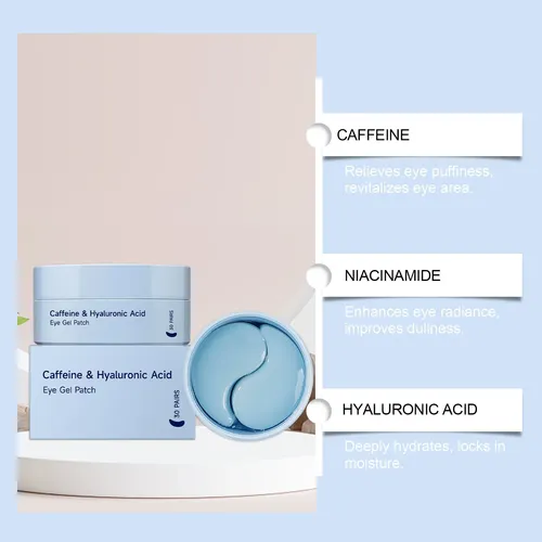 Parches De Gel Para Ojos Con Cafeína Y Ácido Hial Todo Tipo De Piel