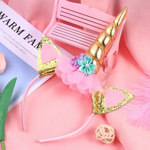 A Diadema De Unicornio 6 Piezas Con Accesorios Para Fiestas