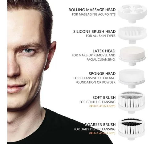 Cepillo Facial Eléctrico Clsevxy 6 Cabezales, Limpieza