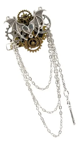 Broche De Pelo Steampunk Gear Wing