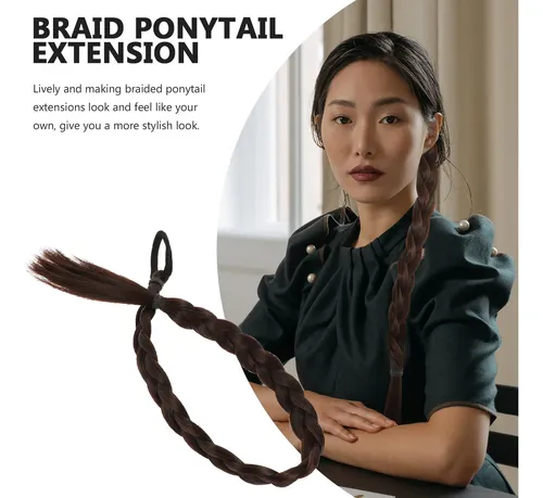 Extensiones De Cabello Sintético Largo Y Liso Trenzado En Co