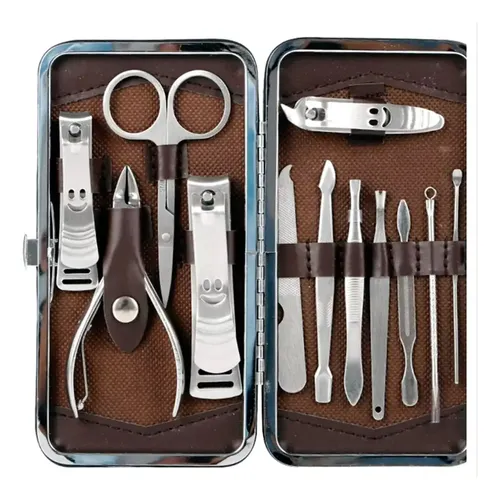 Set Manicura Pedicura 12 Piezas Acero Inox Portátil Compacto
