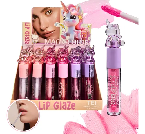 Lip Gloss Labial Magico Cambia Color Tei Make Up Unicornio