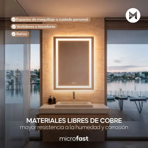 Espejo touch Rectangular (Incluye: Con luz)