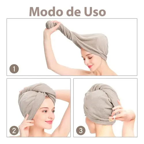 Gorro Toalla Turbante Microfibra Seca Pelo Rápido Animales