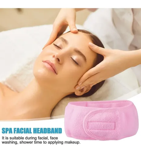 4 Diademas Spa Bandas De Pelo Mujer Baño Rosa