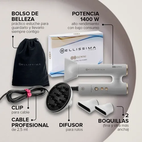 Secador De Pelo Digital Ultraligero Gemini Bellissima Italia