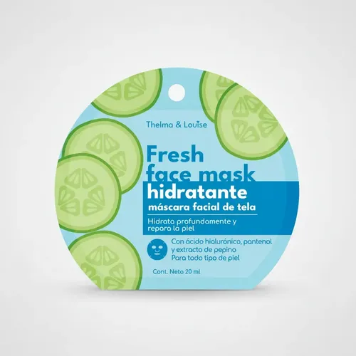 2 X Mascarilla Hidratante Pepino Y Ácido Hialurónico 20 Ml Todo Tipo De Piel