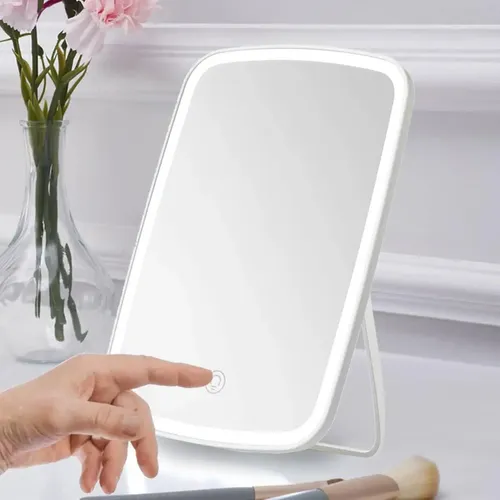 Espejo Maquillaje Portátil Luz Led Táctil 3modos Recargable