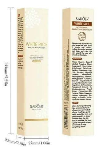 Contorno De Ojos Sadoer Arroz White Rice 20g Todo Tipo De Piel Día/noche