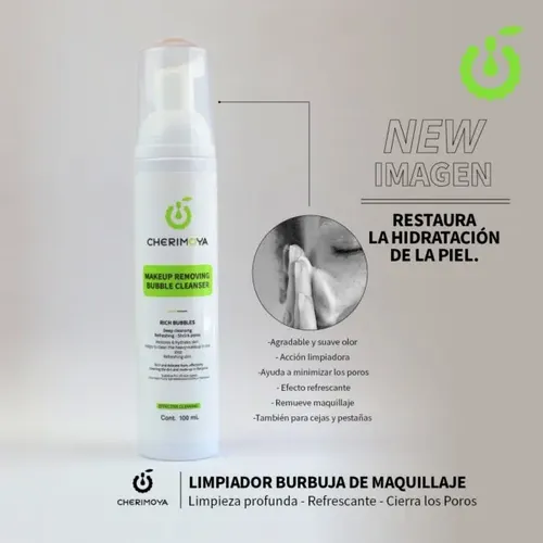 Espuma Limpiadora Facial Shampoo Cherimoya Pestañas Make Up