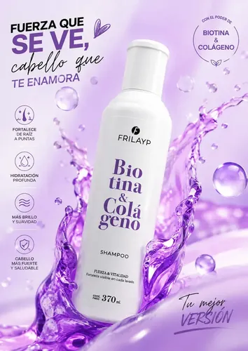 Frilayp Biotina Y Colageno Shampoo X 370 Ml Fortalece